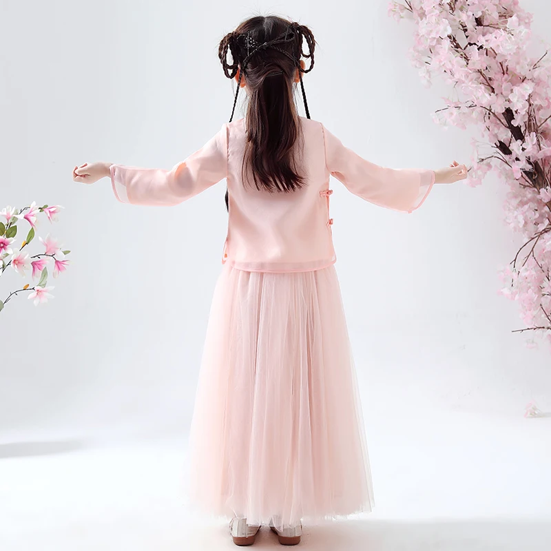 Костюмы Hanfu для девочек костюм Тан в китайском стиле детская древняя и