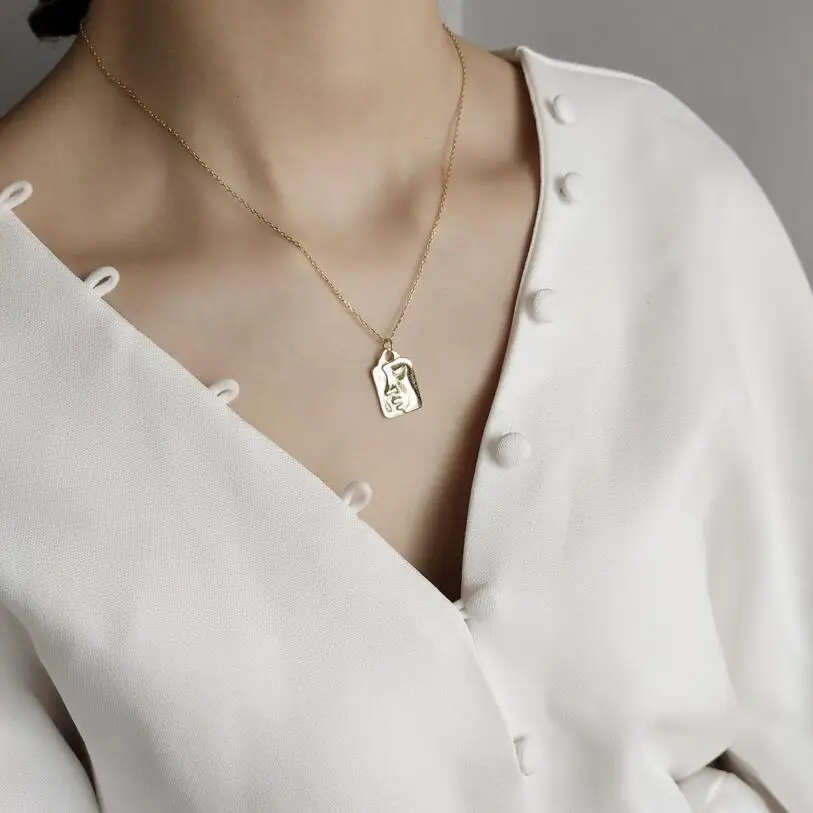 Ожерелье женское из серебра 925 пробы с абстрактным изображением