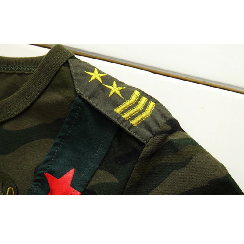 

Boys Clothing Sets 2018 Fashion Summer Solid Cotton Camouflage T-shirts + Pants Kids Boys Suit Casual Style Children Sets 3cs050