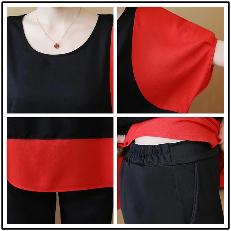 Плюс размер 5xl Женский комплект из двух предметов Свободный Тонкий Conjunto Feminino