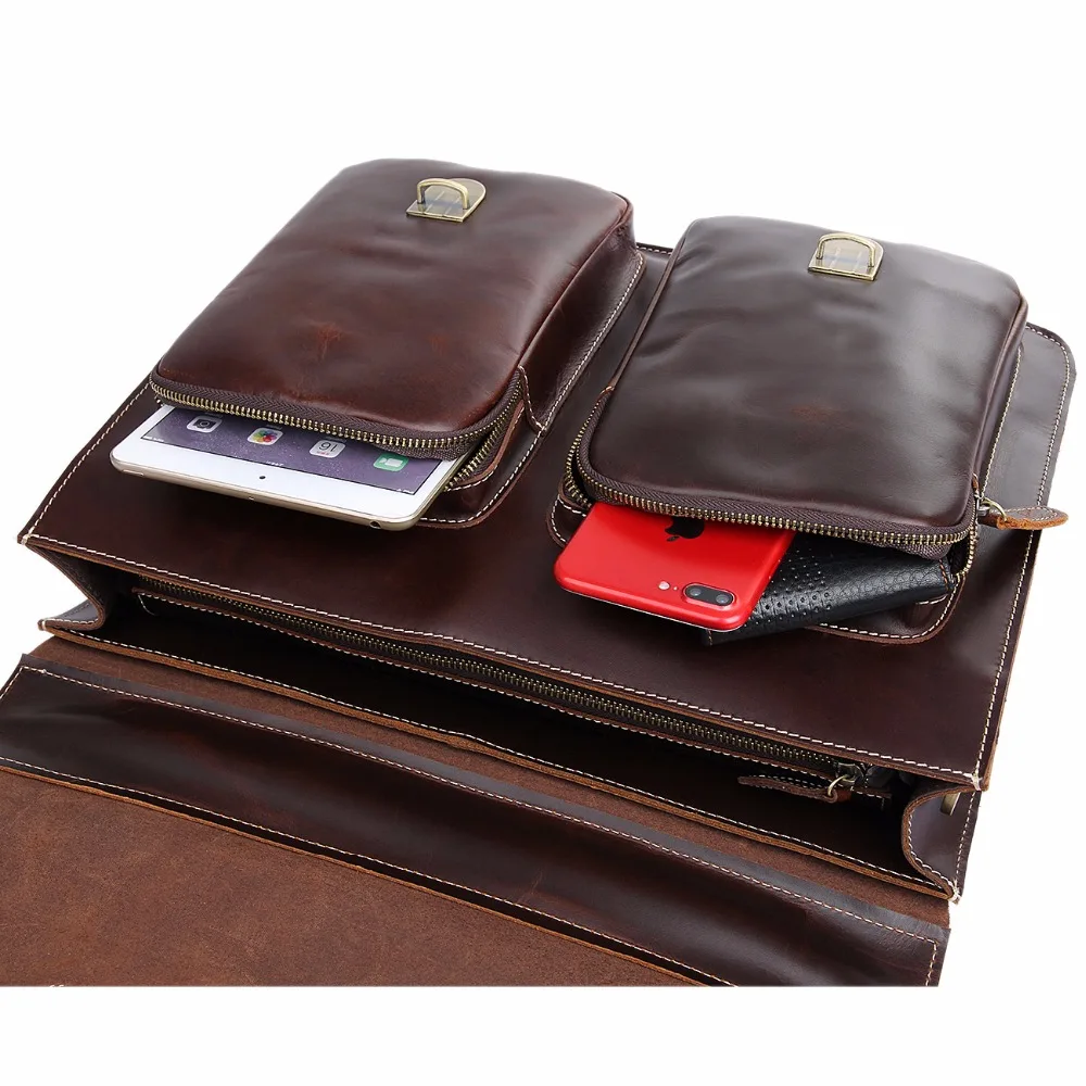 Мужская сумка J.M.D блестящая из коровьей кожи для ноутбука 7105Q 1|leather man bags|shoulder bags for