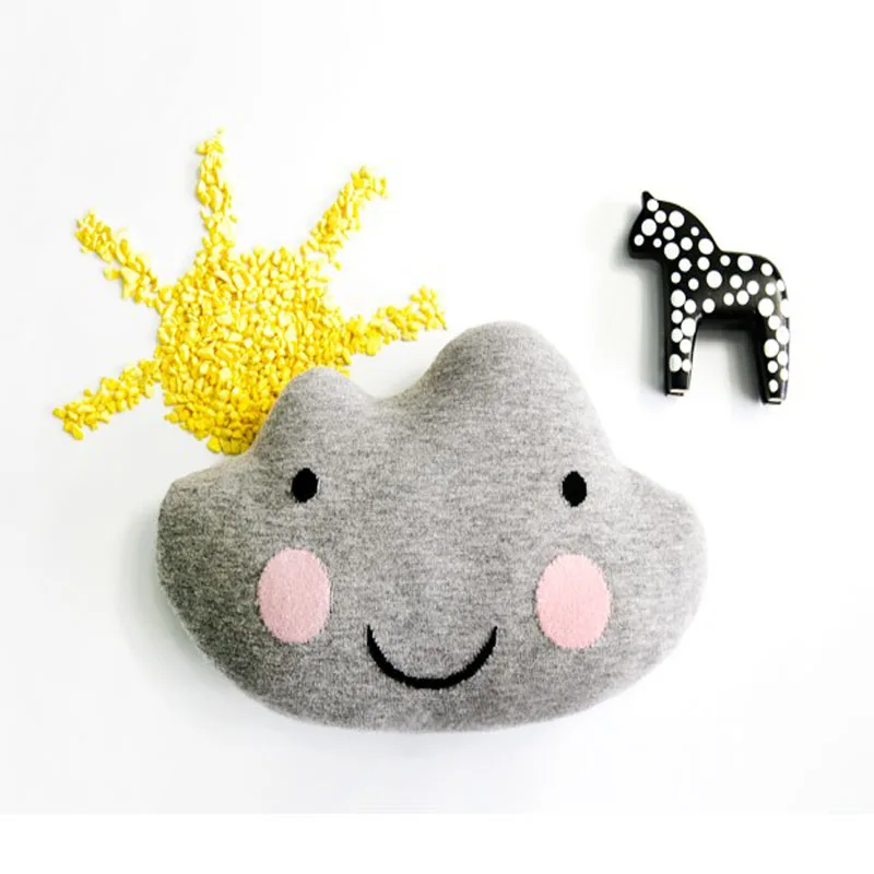 Декоративные детские кроватки подушки шерсть улыбка облако вязаный трикотаж