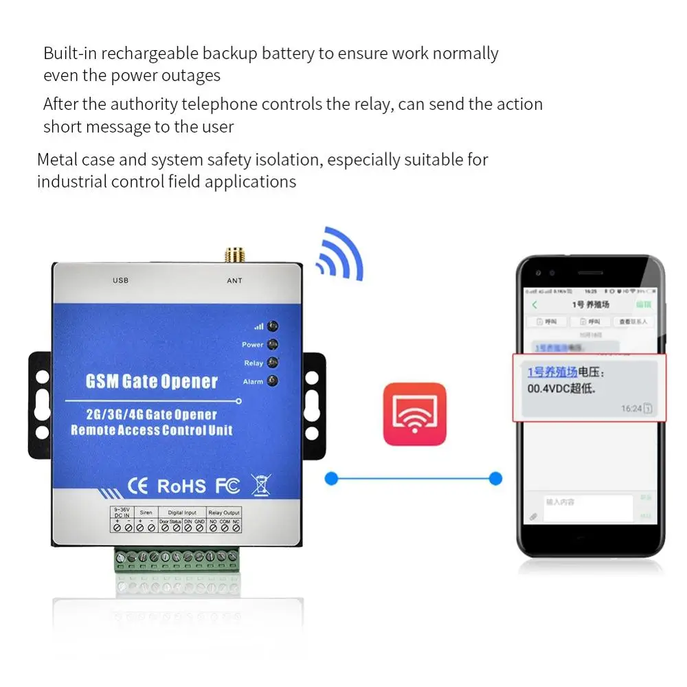 RTU5025 Беспроводной дистанционный GSM SMS оператор привода для открывания ворот