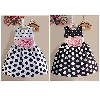Princess Baby Flower Girl Party Dress Dot Gown Fancy Dresses Sleeveless Sundress | Детская одежда и обувь