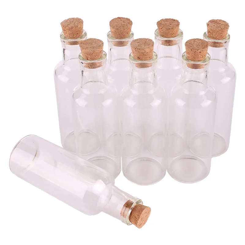 

60pcs 12ml/15ml/25ml/35ml Transparent Glass Spice Wishing Bottles Jars with Cork Stopper Wedding Favor Bottle Craft