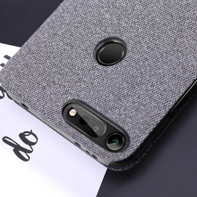Чехол для honor view 20 MOFI huawei тканевый флип кейс V20 полное покрытие мягкая задняя