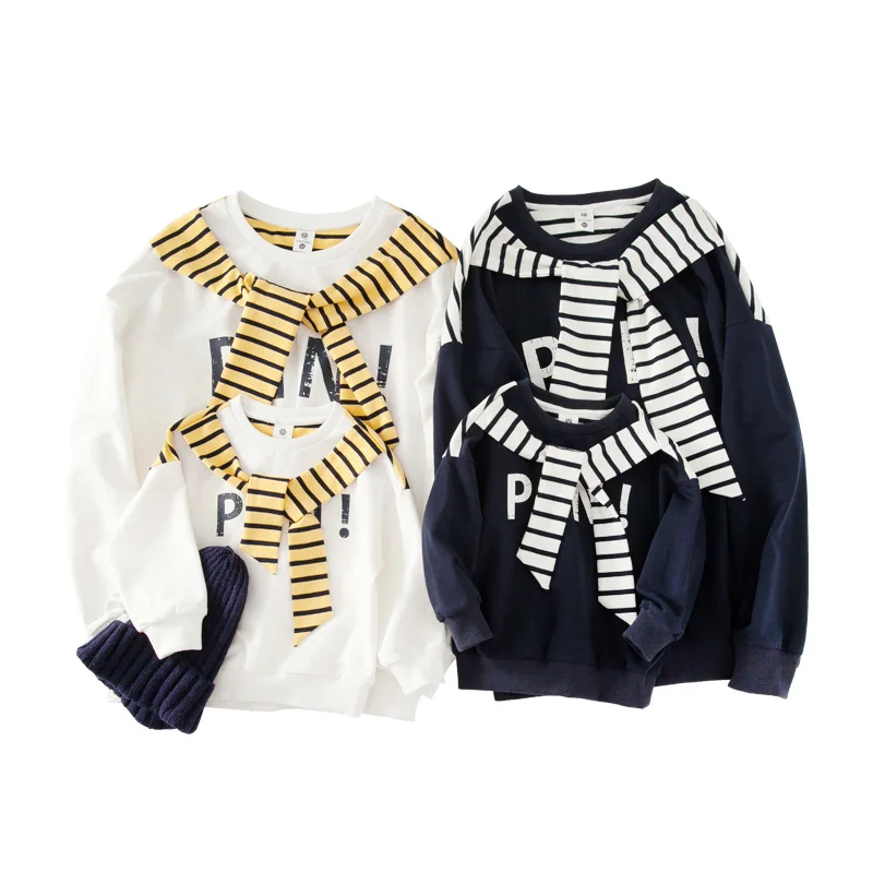 Новинка 2017 года сезон осень Одинаковая одежда для семьи мамы и дочки сына