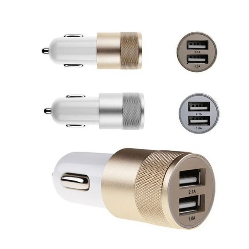 Высокое качество 12 В 2A Алюминий двойной Порты USB автомобиля Зарядное устройство