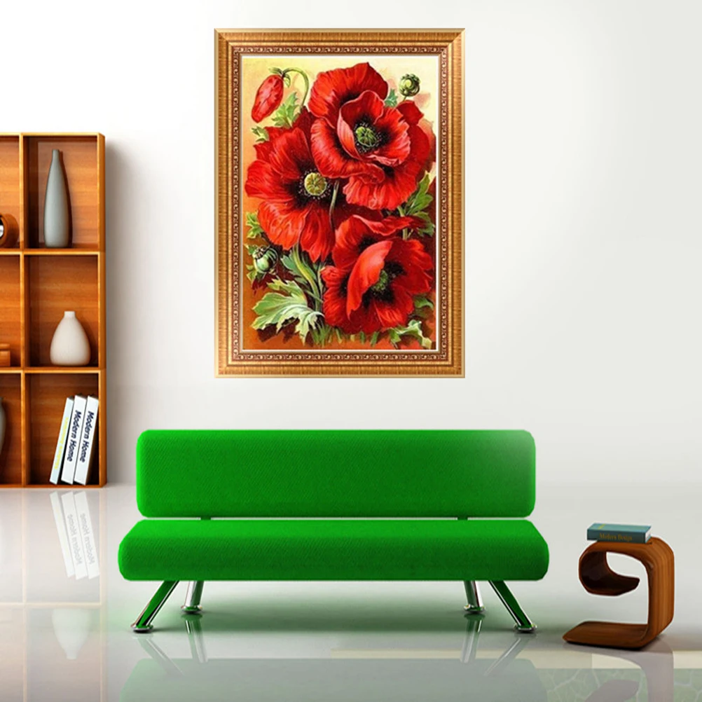 Poppy 5D DIY Алмазная вышивка картина настенное украшение ручной работы крестиком