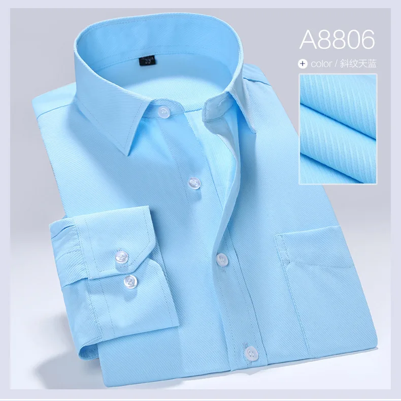 Мужские деловые однобортные хлопковые рубашки с воротником-стойкой Camisa мягкие