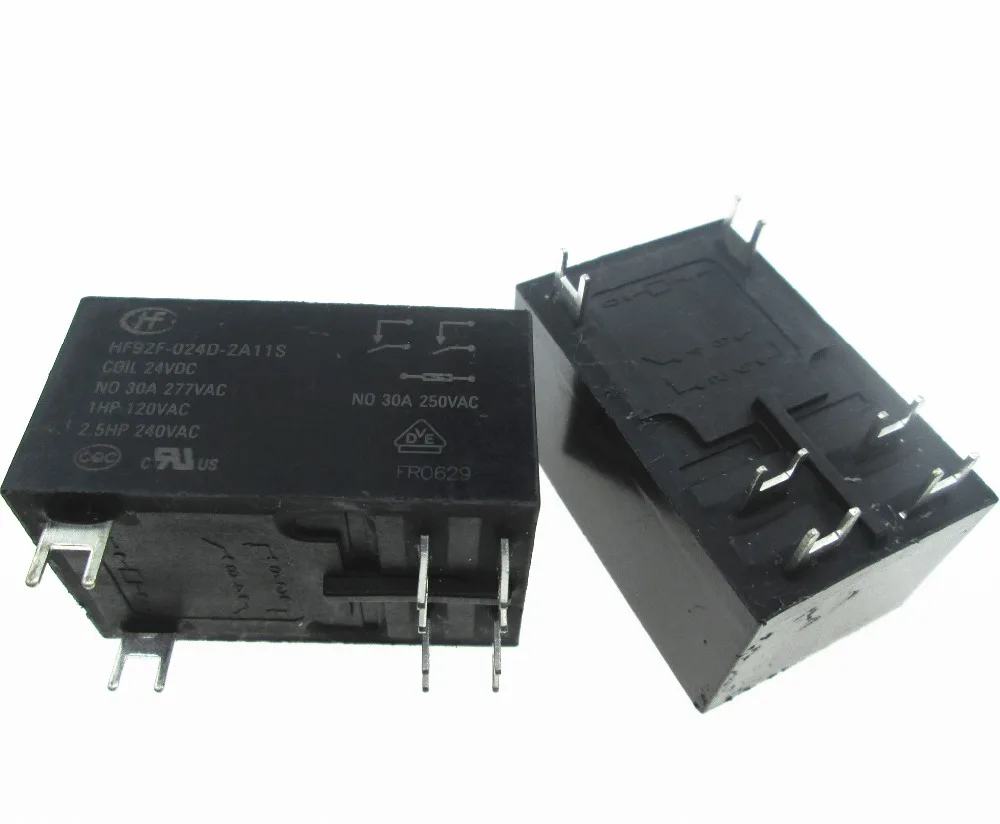 Реле 24V HF92F-024D-2A11S 24VDC HF92F-024D-2A11S-24VDC HF92F024D2A11S HF92F-2A11S DC24V 30A 277VAC 2 шт./лот | Обустройство