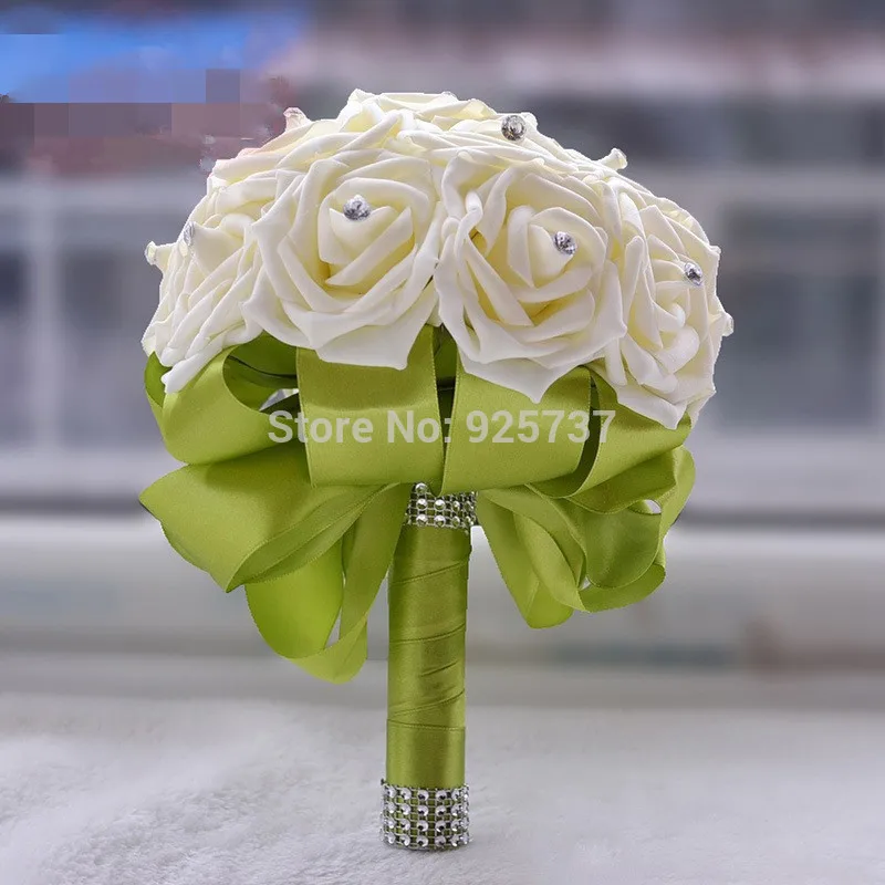 

Элегантный свадебный букет подружки невесты с искусственным кристаллом розы ручной работы, свадебные букеты для украшения вечеринки