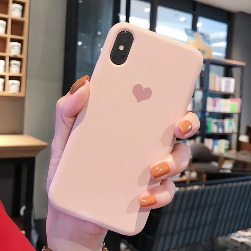 Качественный мягкий чехол с сердечками для iphone XR 7 8 Plus XS MAX X 10 6 6S модный