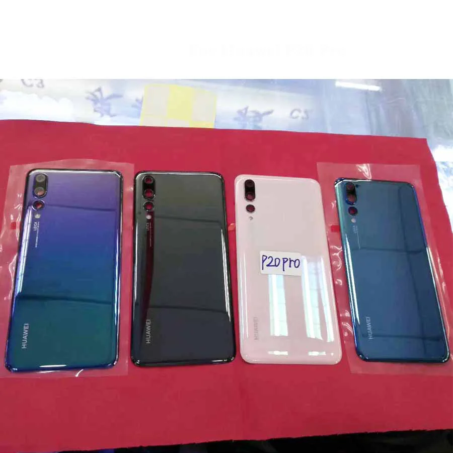Задняя стеклянная панель для huawei P20 Pro крышка батареи с объективом камеры Задняя стеклянная дверь корпус чехол для huawei P20 Pro крышка батареи