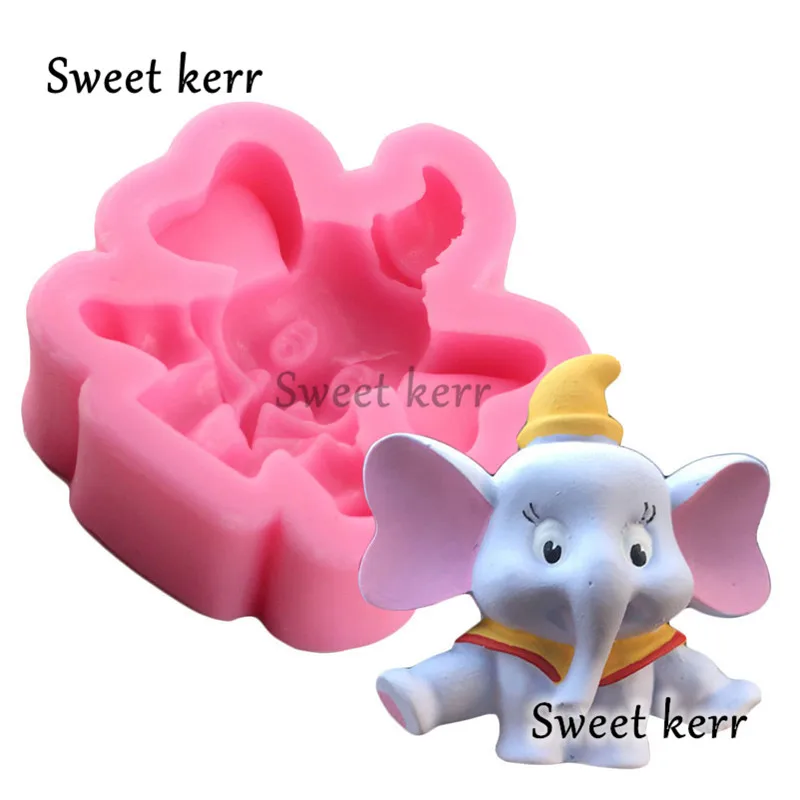 Милый слоненок силиконовая форма для помадки в форме слона силиконовый мыльный