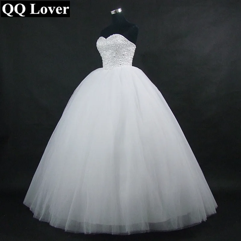 QQ Lover 2019 New Sparkling Ball Gown Wedding Dress Custom-Made Plus Size Vestido De Noiva Bride | Свадьбы и торжества