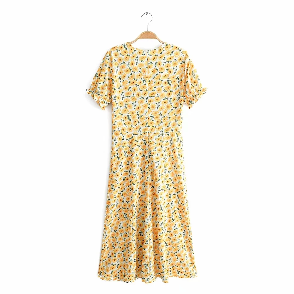 Винтаж boho kawaii цветочный длинное платье элегантные женские с пышными рукавами Сексуальная v шеи вечерние платье пикантные летние платье корейский vestidos