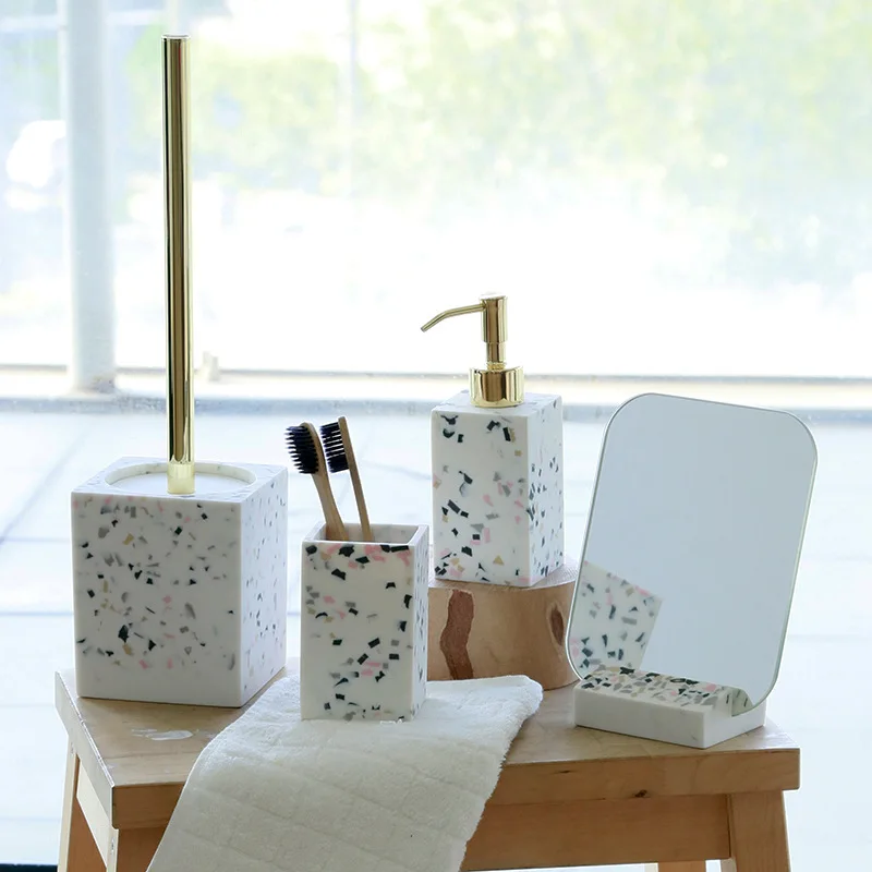 Аксессуары для ванной комнаты белый керамический s наборы мыло диспенсер зубная