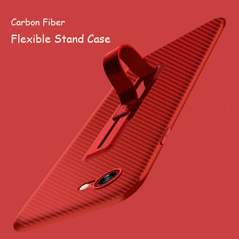 Coque For iPhone Xr XS Max Case Carbon Fiber Ring Stand Slim Shockproof Soft TPU Phone Cover X |
