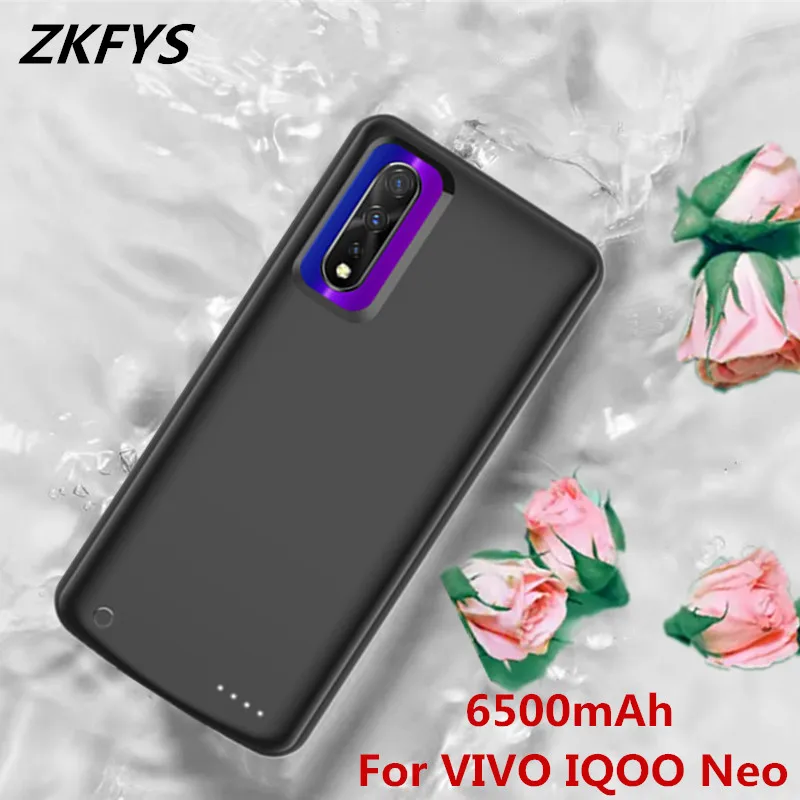 ZKFYS силиконовый ударопрочный чехол с внешним аккумулятором для VIVO IQOO Neo на 6500 мАч