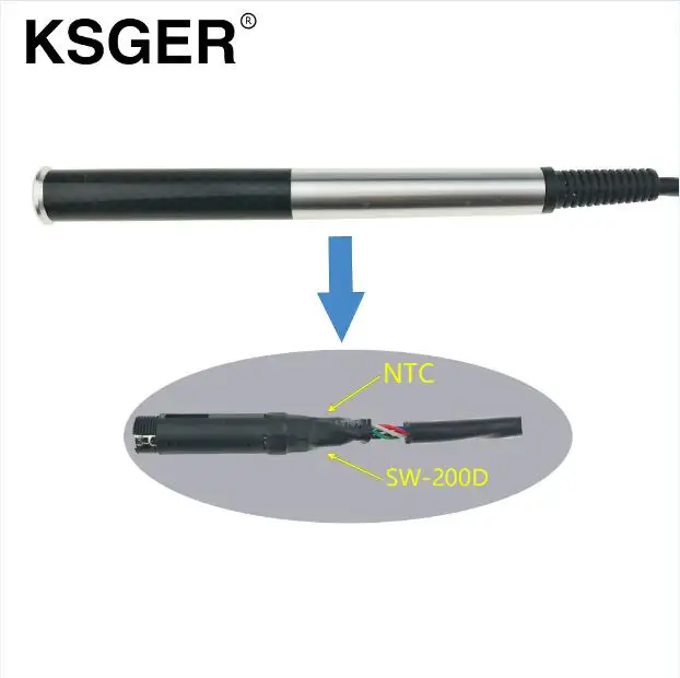KSGER алюминиевый сплав 9501 907 Паяльник ручка для V2.1S V2.0 V3.0 Stm32 Oled T12 температура цифровой электрический контроллер - Цвет: AW HANDLE