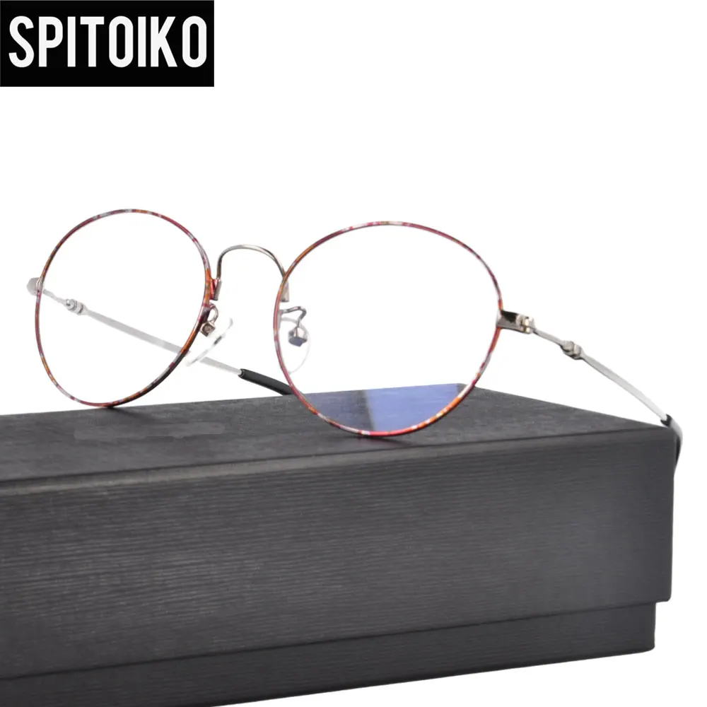 

SPITOIKO Round Memory Titanium Eyeglasses Full Rim Prescription Optical Frame Spectacles Eyeware Optical Frame 351