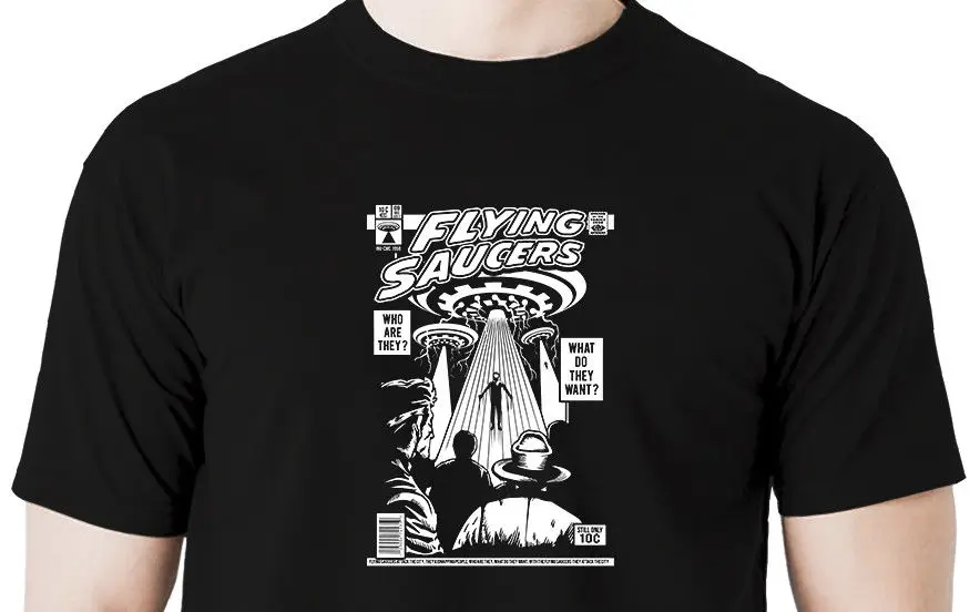 Топы летняя крутая забавная футболка UFO в летнем стиле с героями комиксов Alien Invader
