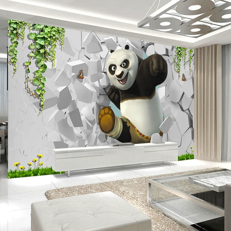 JiaSheMeiJu Настенные обои Papel де Parede 3D мультфильм животное кунг-фу Панда детская