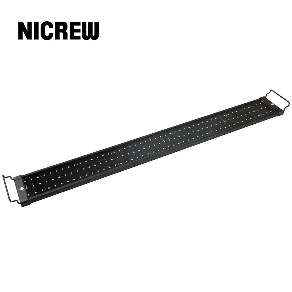 Nicrew аквариумный светильник для аквариума светодиодный светильник SMD 25 Вт 94-115 см светодиодный светильник с выдвижными кронштейнами подходит для аквариума