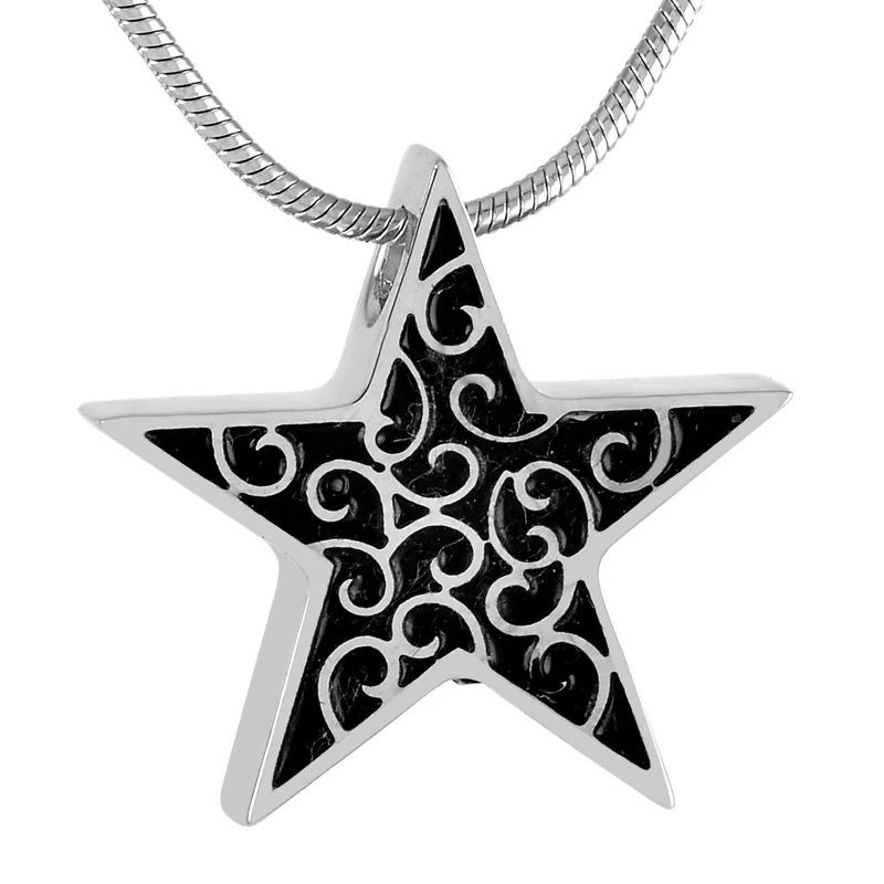 

IJD9473 памятный кулон из нержавеющей стали в форме пустой звезды для кремации ожерелье в форме урны для золы ювелирные изделия для сувенира