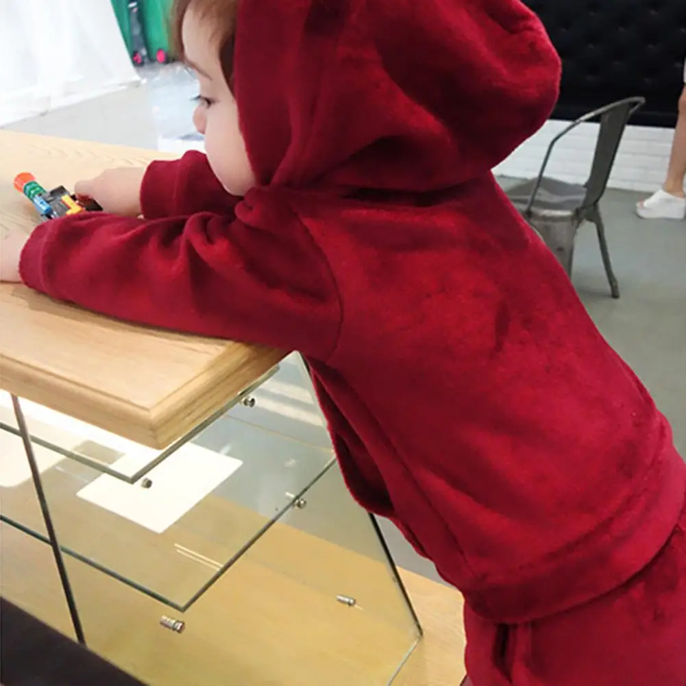Kidlove мальчик девочки Дети Одежда наборы pleuche осень топы кофты полной длины