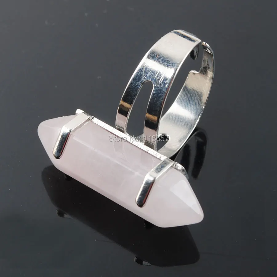 Free shipping Rose Quartzs Gem Stone Reiki Chakra Adjustable Ring 20mm(0.8'') jewelry 1pcs IX3020 | Украшения и