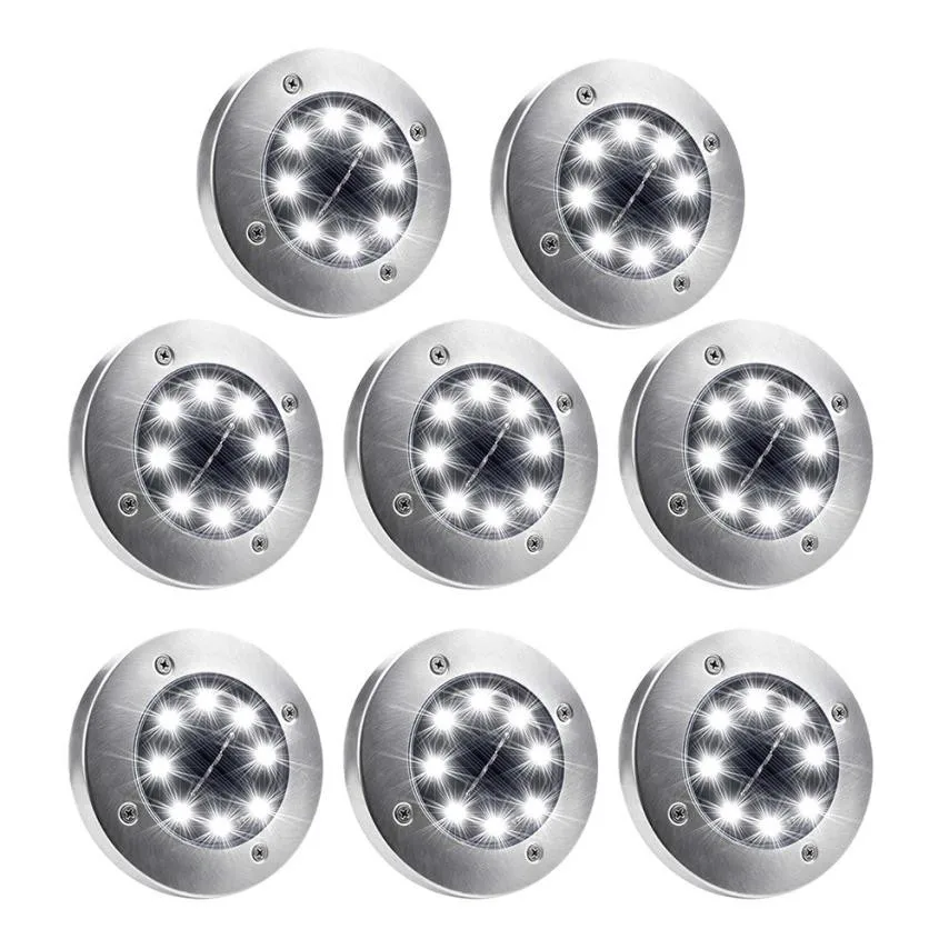 8 шт. 8LED Солнечная энергия похороненный свет под заземлением лампа Открытый Путь