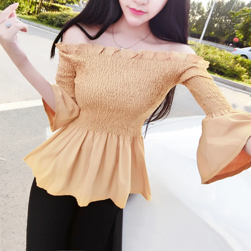 Блузка женская желтая черная с рукавом фонариком|blouse off|off shoulder blouseshoulder blouse |