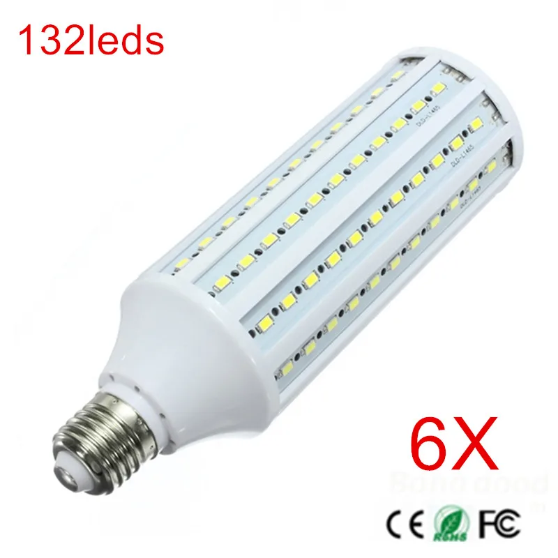 6PCS SUPER POWER 40W E27 LED Wall lamps 5730 SMD Corn LED Bulb Chandeliers 132 LEDs Ceiling light AC 220V 240V Pendant lights