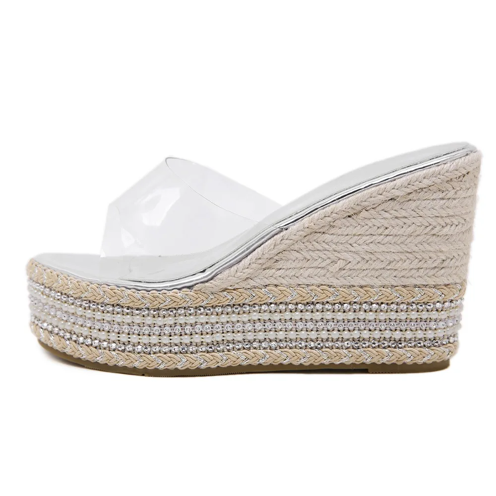 Bigtree женские туфли-лодочки с украшением в виде кристаллов прозрачные сандалии