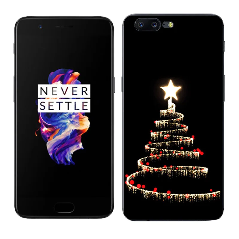 Чехол для One Plus 5 Five 1 + DIY окрашенные мягкие ТПУ Силиконовые X'mas Day чехол телефона
