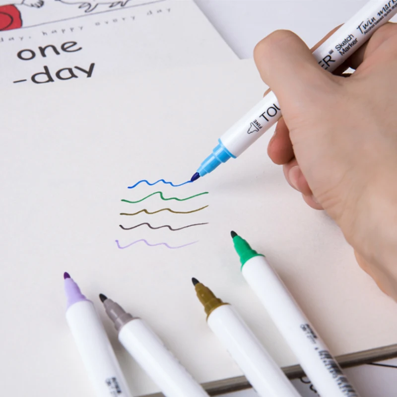 Набор маркеров 12/18/24/36/48 цветов двусторонние скетч маркеры ручка для рисования