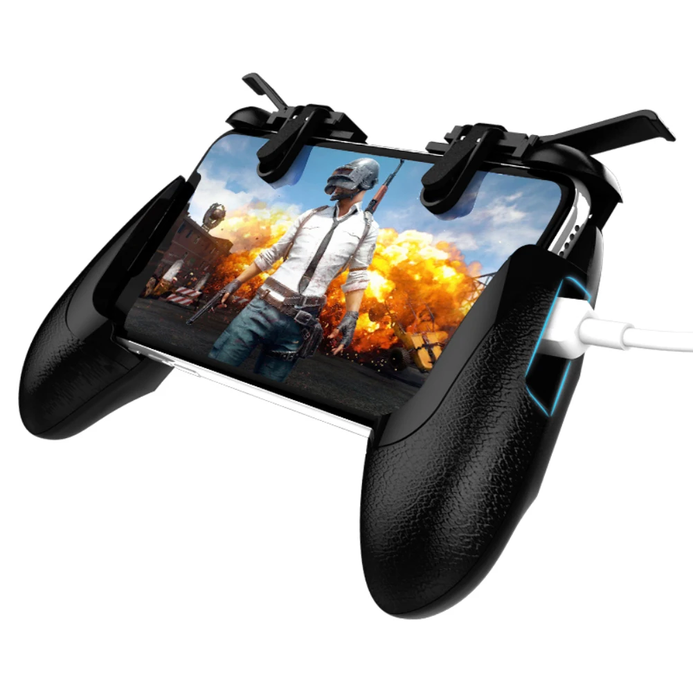 Телефон геймпад триггер пожарная Кнопка Aim Key L1R1 шутер контроллер PUBG FUT1 ест Chiken мобильный телефон геймпад - Цвет: Черный