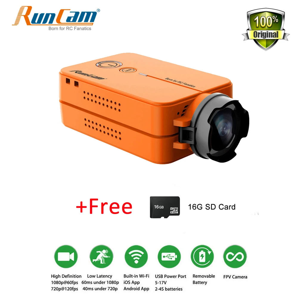 Runcam 2 runcam2 Ultra HD 1080 P 120 Бесплатная 16 г SD Широкий формат WiFi Link видеокамера FPV системы