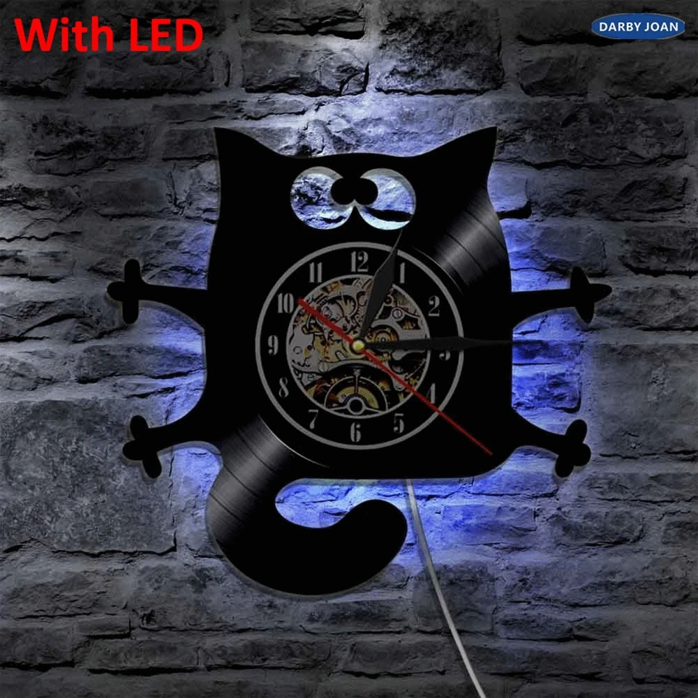 Милый милый кот виниловая запись настенная лампа ручной работы винтажные