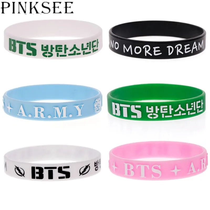 PINKSEE Корея bts напульсник браслет больше снов Мальчики дружба силиконовый