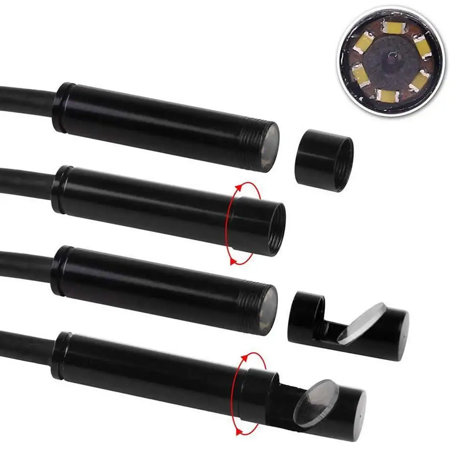 Wsdcam эндоскоп камера 7 мм 2 в 1 микро USB мини видеокамеры Водонепроницаемый 6 светодиодный бороскоп Инспекционная камера для Android Loptop