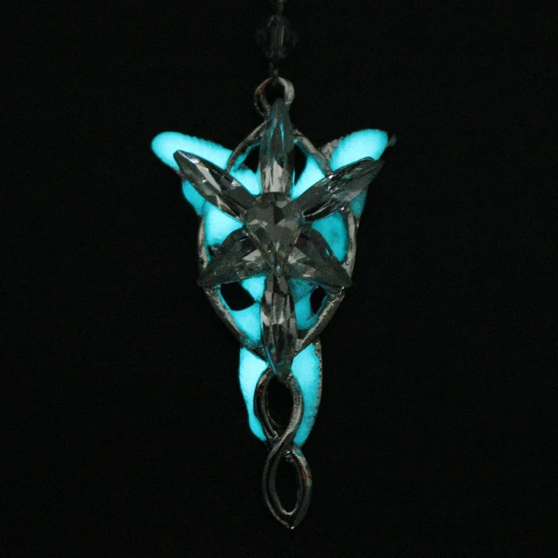 

MQCHUN Hot Movie Jewelry Elves Princess Aragorn Arwen Evenstar the Lord of the twilight Pendant Luminous Necklace Glow In Dark