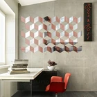 Rhombus Diamond Rhomb параллелограмма, два цвета, двухцветная геометрия, простая форма, домашний декор, Большие Детские зеркальные настенные наклейки R157