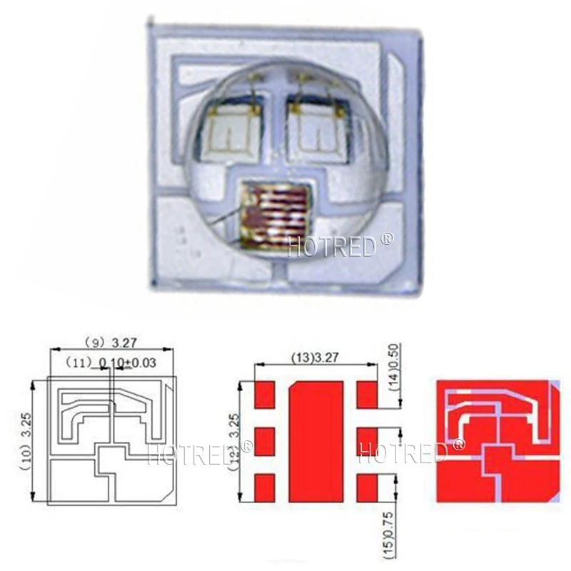 Новейший светодиодный чип высокой мощности 10 шт. 3 Вт 3535 rgb smd керамика RGB COB