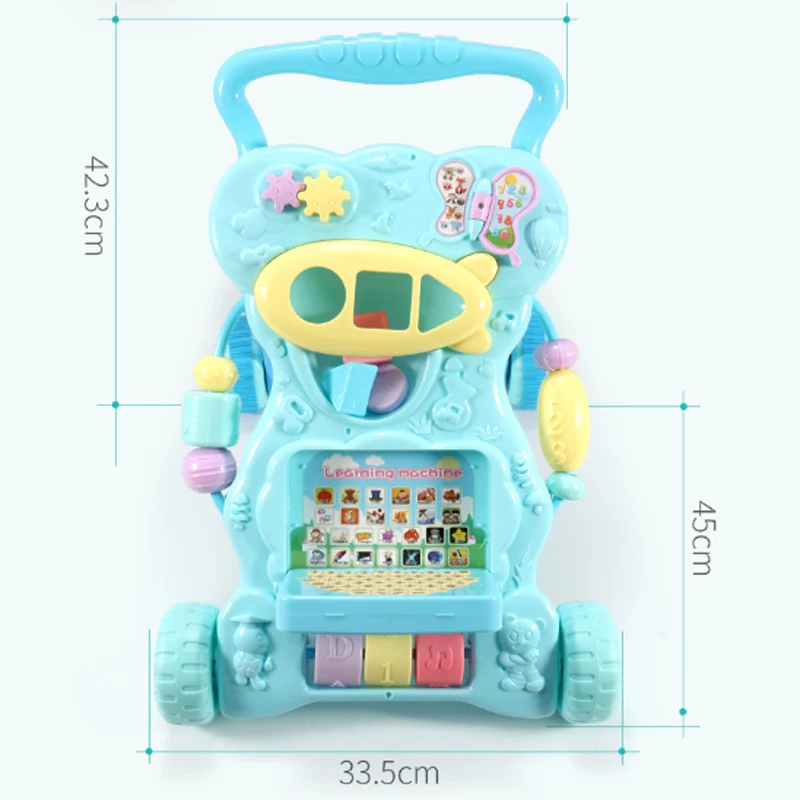 Многофункциональная прогулочная ходунка для малышей с эффектом пуш ап