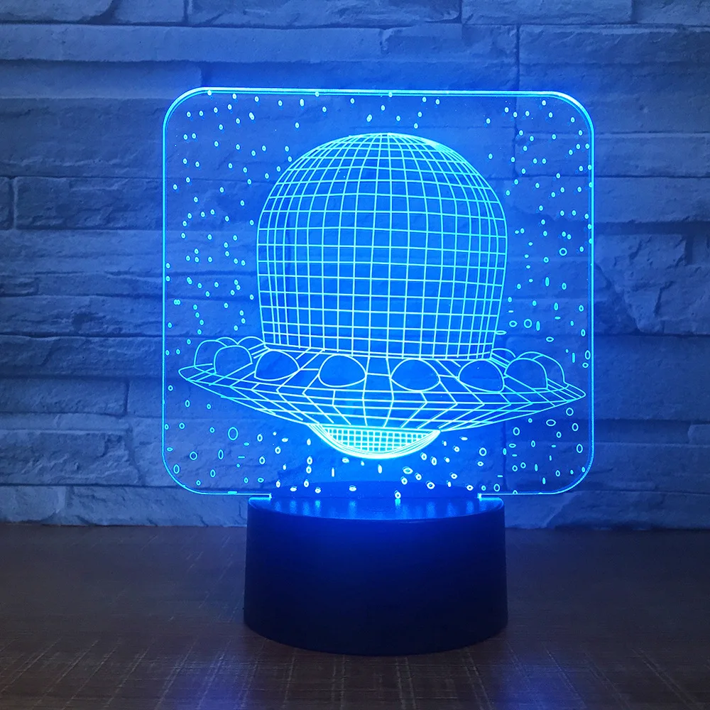 

UFO LED 3D Light Night Spaceship Desk Table Lamp 7 Color Change RGB Controler Baby Sleeping Lighting For Kids Gift Toy