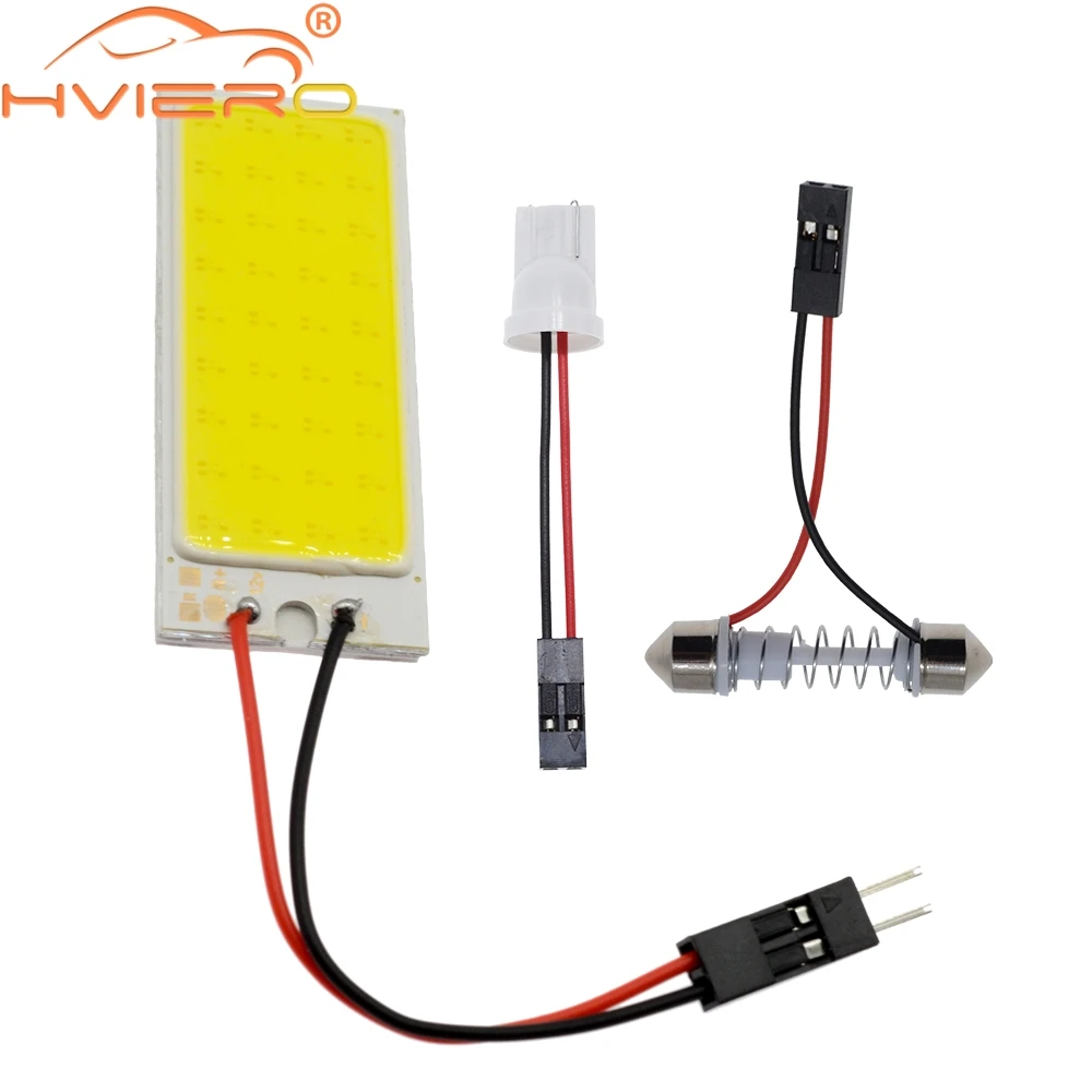 Белый красный T10 Cob 36Led Автомобильные светодиодные W5w C5W C10w фонарь освещения
