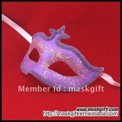 Бесплатная доставка Популярная 6 5 дюймовая фиолетовая Венецианская маска для